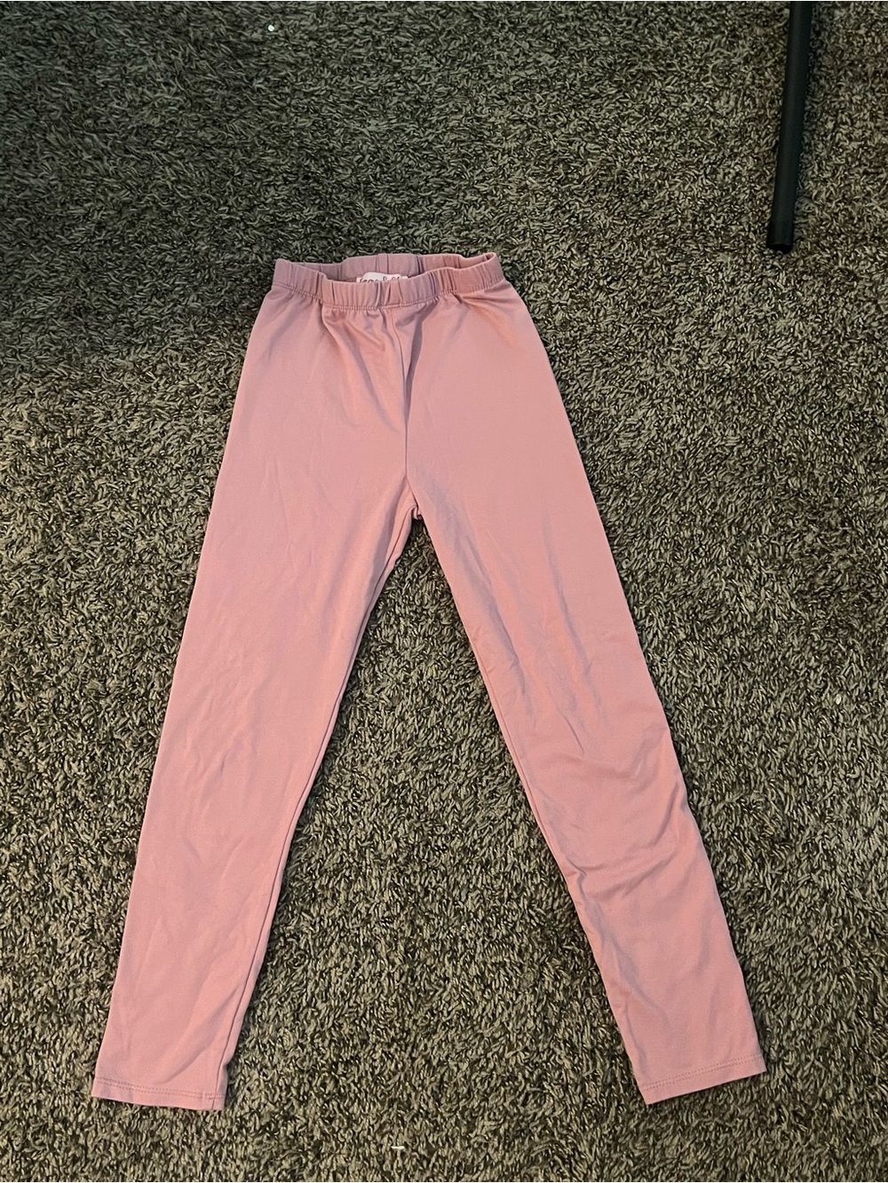 Girls' Lightweight Pink Stretch Leggings with Elastic Waistband